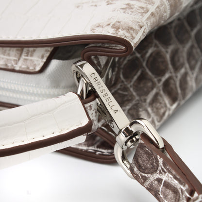 Chrisbella Croc Brown-White